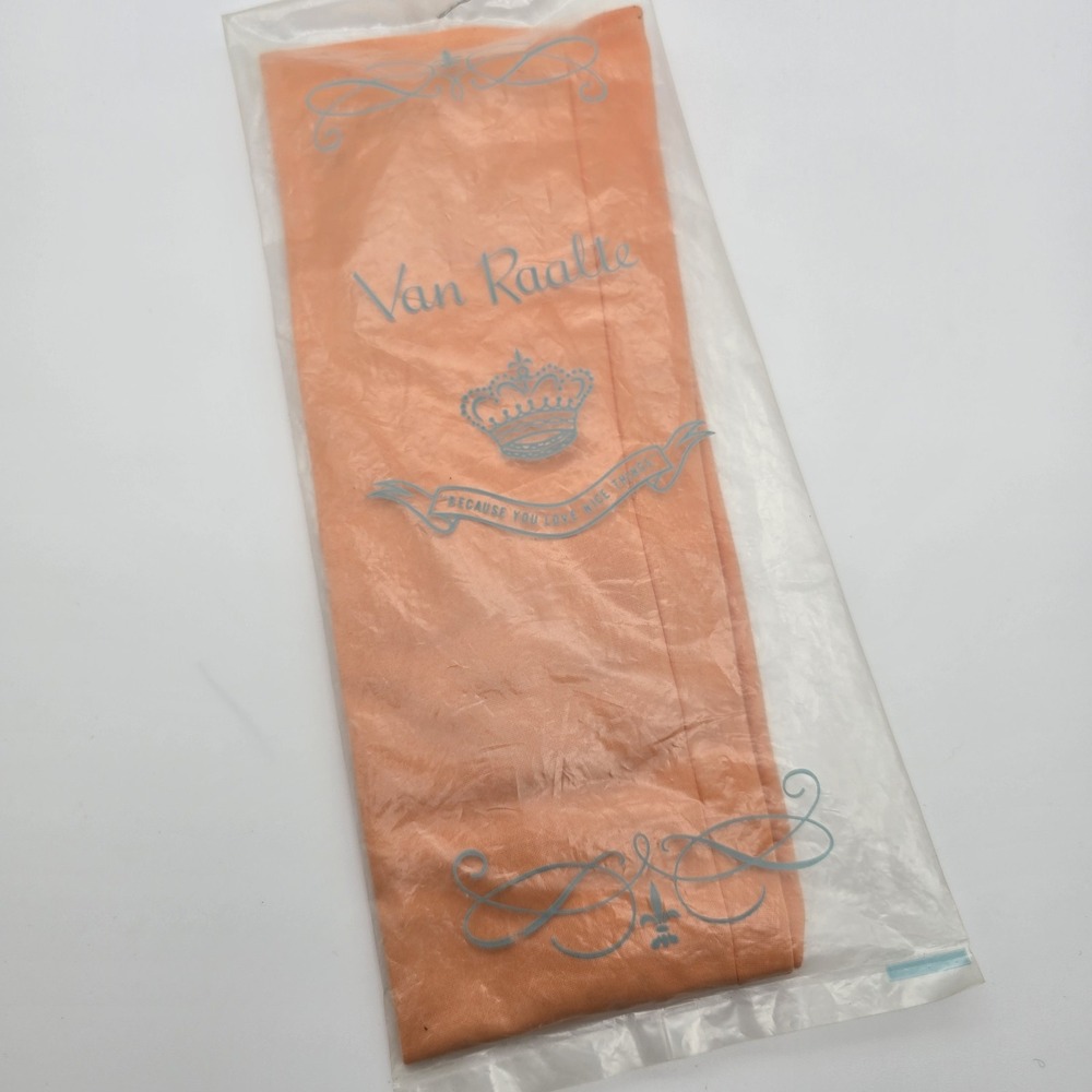Vintage Van Raalte Peach Coral Long Evening Gloves Retro Deadstock Sealed - Picture 2 of 4